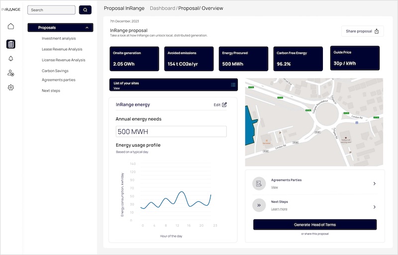 InRange climate tech startup energy management platform solution